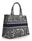 Canvas Embroidered Medium D1ORiviera Toile De Jouy Book Tote Blue