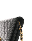 Lambskin Quilted Boy Wallet On Chain WOC Black