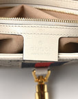 GG Supreme Monogram Azalea Calfskin Web Small Jackie 1961 Hobo Beige Ebony Mystic White