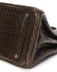 Shiny Porosus Crocodile Birkin 35 Havane