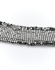 Lambskin Quilted Chain Mail Shoulder Bag Black