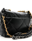 Lambskin Quilted Medium CHNL 19 Flap Black