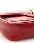 Azalea Calfskin Enamel Matelasse Diagonal Super Mini Torchon GG Marmont Shoulder Bag New Cherry Red Wild Rose
