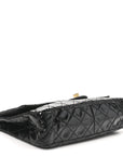 Distressed Patent Quilted 2.55 Reissue 226 Flap Black