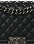 Lambskin Quilted Medium Boy Flap Black