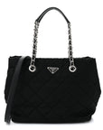 Nylon Tessuto Impuntu Quilted Tote Black