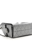 Metallic Caviar Quilted Mini CHNL 25 Handbag Anthracite
