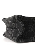 Denim GG Monogram Calfskin Mini Ophidia Tote Bag Black