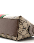 GG Supreme Monogram Textured Dollar Calfskin Web Small Ophidia Dome Shoulder Bag Beige Ebony New Acero