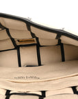 Canvas Intrecciato Padded Cassette Crossbody Bag Natural Black