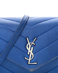 Metallic Calfskin Y Quilted Monogram Toy Loulou Crossbody Bag Blue Royal