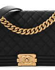 Caviar Quilted Medium Boy Flap Black