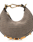 Wool Nappa Micro Houndstooth Nano FNDIgraphy Hobo Charm Beige Moro