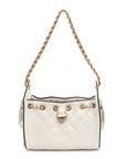 Braided Raffia Calfskin Mini CHNL 25 Handbag White Black