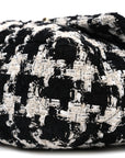 Tweed Quilted Large CHNL 19 Flap Black Ecru White