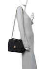 Caviar Quilted Large Business Affinity Flap Black