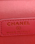 Lambskin Quilted Trendy Mini Vanity Case With Chain Pale Pink