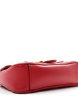 Calfskin Matelasse Mini GG Marmont Shoulder Bag Hibiscus Red