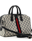 GG Supreme Monogram Web Medium Ophidia Top Handle Bag Beige Blue