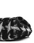 Tweed Quilted Large CHNL 19 Flap Black White
