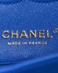 Lambskin Quilted Medium Double Flap Blue
