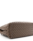 Nappa Intrecciato Medium Andiamo Shoulder Bag Taupe Grey