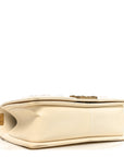 Lambskin Tulle Embroidered Medium Boy Flap White