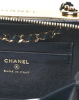 Lambskin Quilted Small Trendy CC Camera Case With Chain Navy