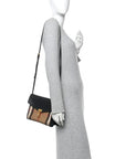 Derby Calfskin House Check Small Macken Crossbody Bag Black