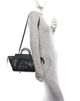 Supple Shiny Lambskin Little New Luggage Black