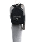Oblique Jacquard Saddle Zip Backpack Black
