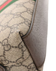 GG Supreme Monogram Textured Dollar Calfskin Web Small Ophidia Dome Shoulder Bag Beige Ebony New Acero