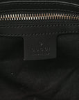 Soft GG Supreme Monogram Appia Calfskin Web Large Carry On Duffle Bag Black Grey