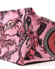 Canvas Embroidered Large Toile de Jouy Voyage Book Tote Fuchsia Multicolor