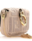 Canvas Vitello King FF Embroidered Nano Maxi Buckle Baguette Charm Nuvola