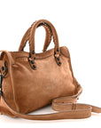 Waxed Suede Calfskin Classic Hardware Small Le City Camel