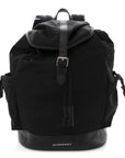 Nylon Grained Calfskin Watson Diaper Bag Black