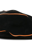 Nubuck Medium New Jackie Shoulder Bag Black Orange