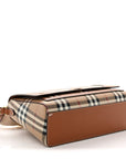 Coated Canvas Calfskin Vintage Check Medium Note Crossbody Bag Briar Brown