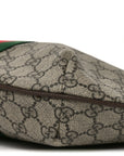 GG Supreme Monogram Web Small Ophidia Half Moon Hobo Brown