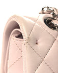 Lambskin Quilted Medium Double Flap Light Pink