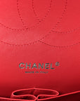 Caviar Quilted Jumbo Double Flap Dark Red