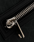 GG Supreme Monogram Web Small Flat Messenger Bag Black Grey