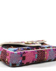 Tweed Calfskin Spicy Check Super Mini GG Marmont Shoulder Bag Pink Multicolor Mystic White