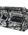 Canvas Embroidered Large Plan De Paris Book Tote Black White