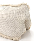 Nappa Intrecciato Canvas Fringe Maltinto Tote White