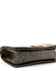 Cracked Metallic Calfskin Quilted Medium Boy Flap Gold