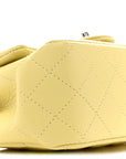 Lambskin Quilted Mini Square Flap Yellow