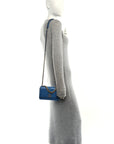 Lambskin Quilted CHNL 19 Wallet On Chain WOC Blue