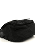 Tessuto Nylon Saffiano Double Buckle Messenger Shoulder Bag Black
